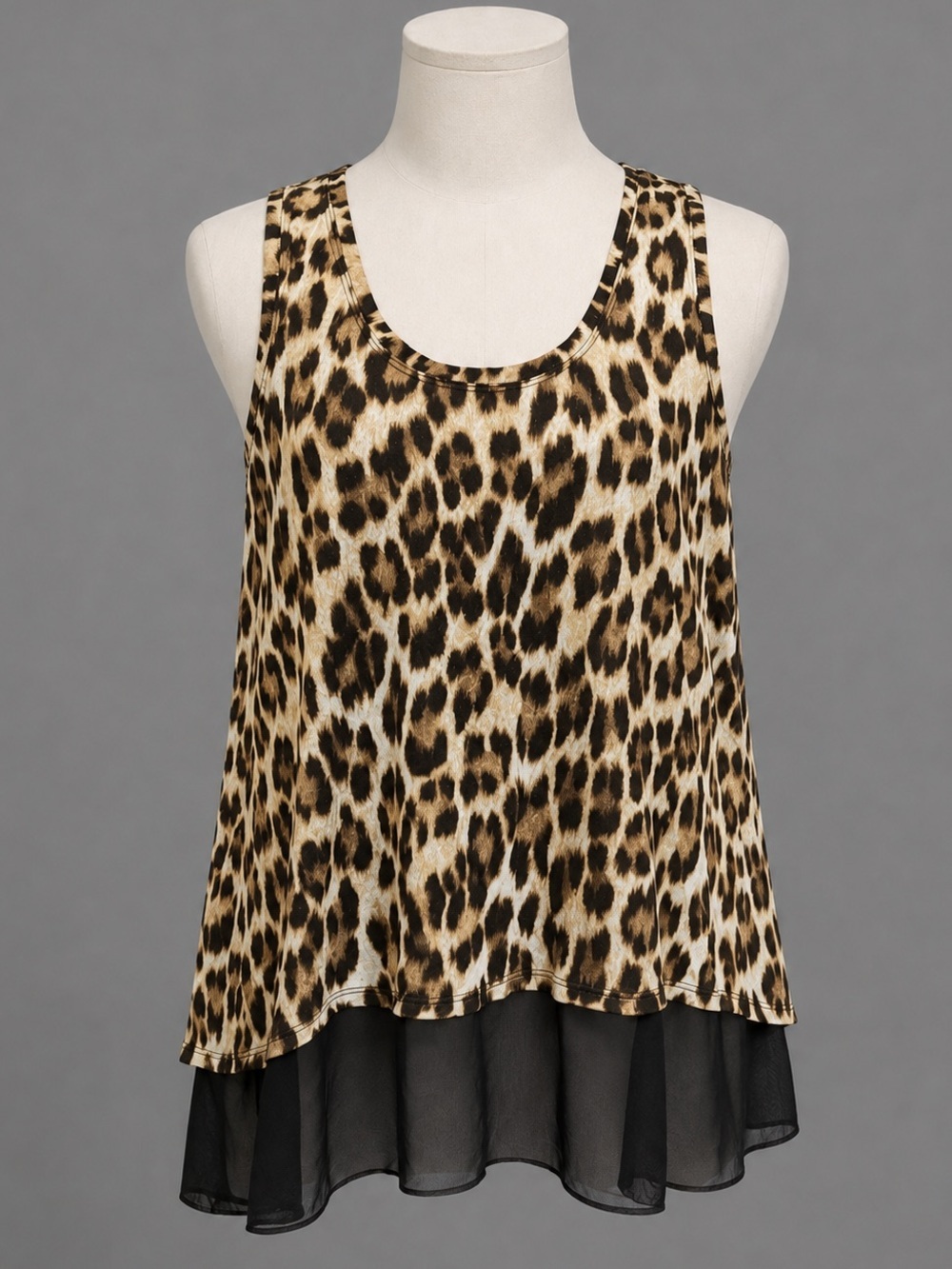 Animal print, black mesh accent J Lo size medium top